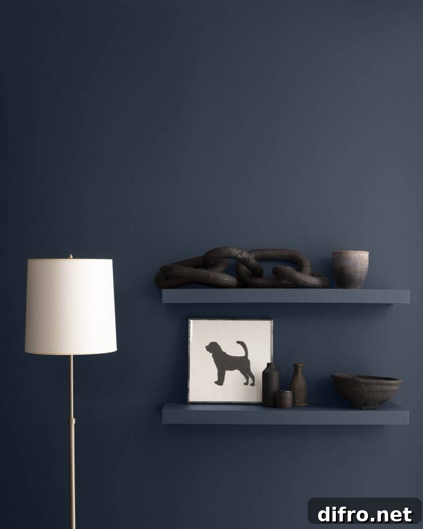 Dark blue paint sample