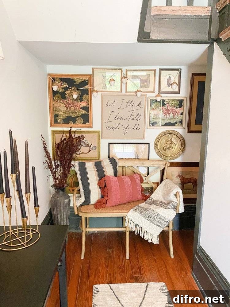 Eclectic gallery wall