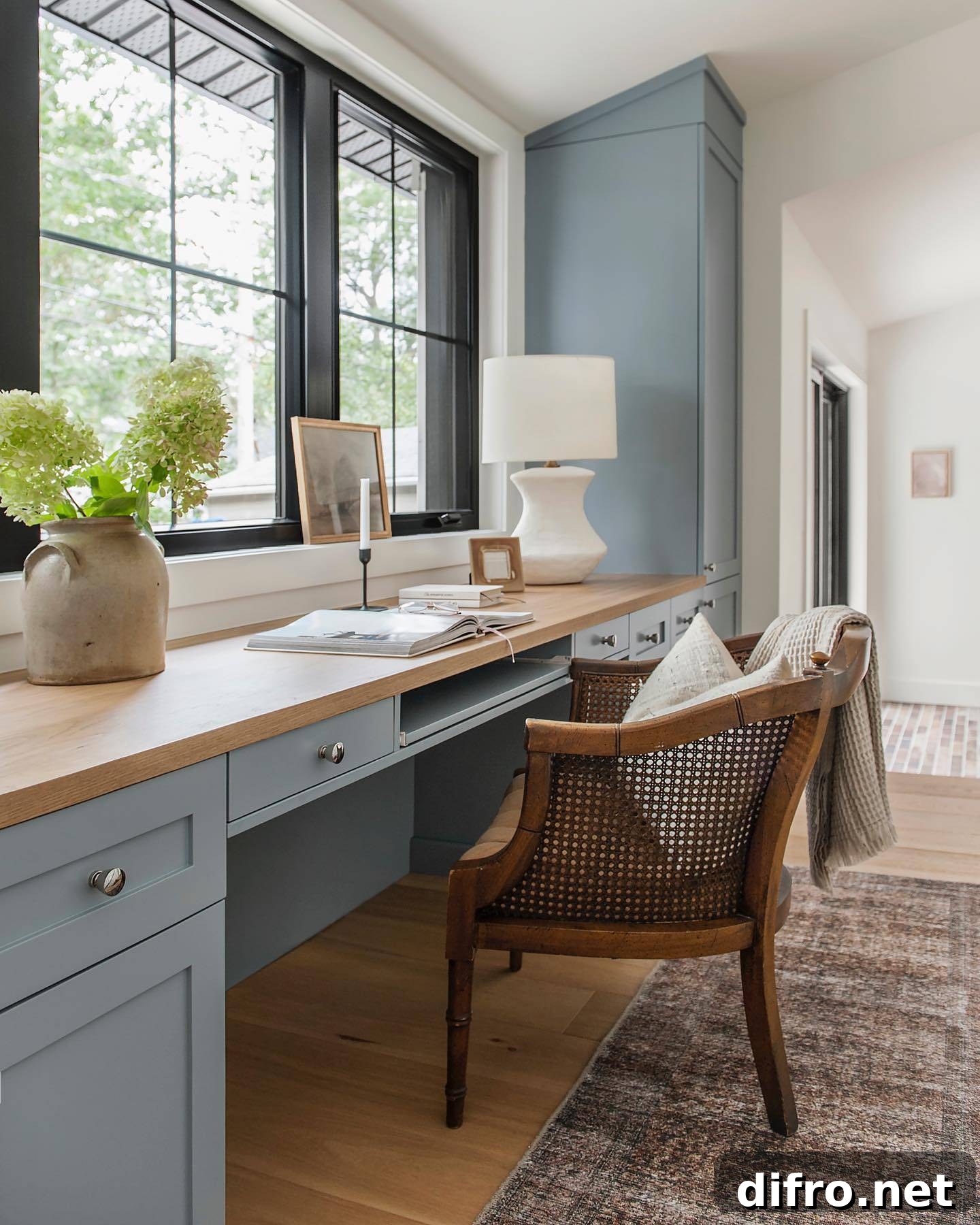 Blue home office