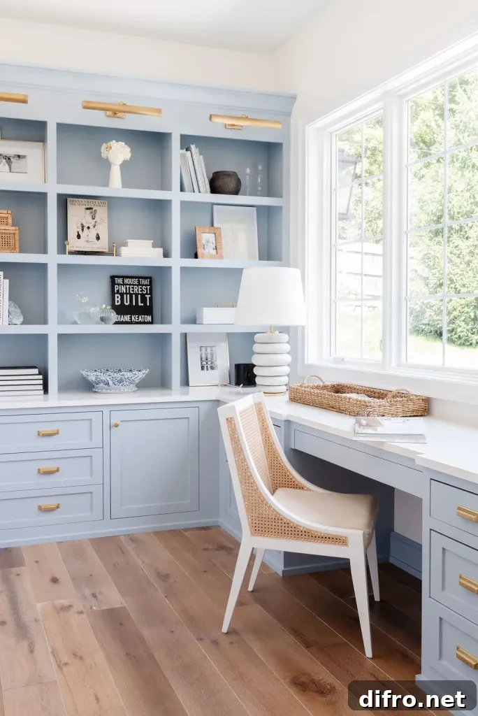 Light blue home office