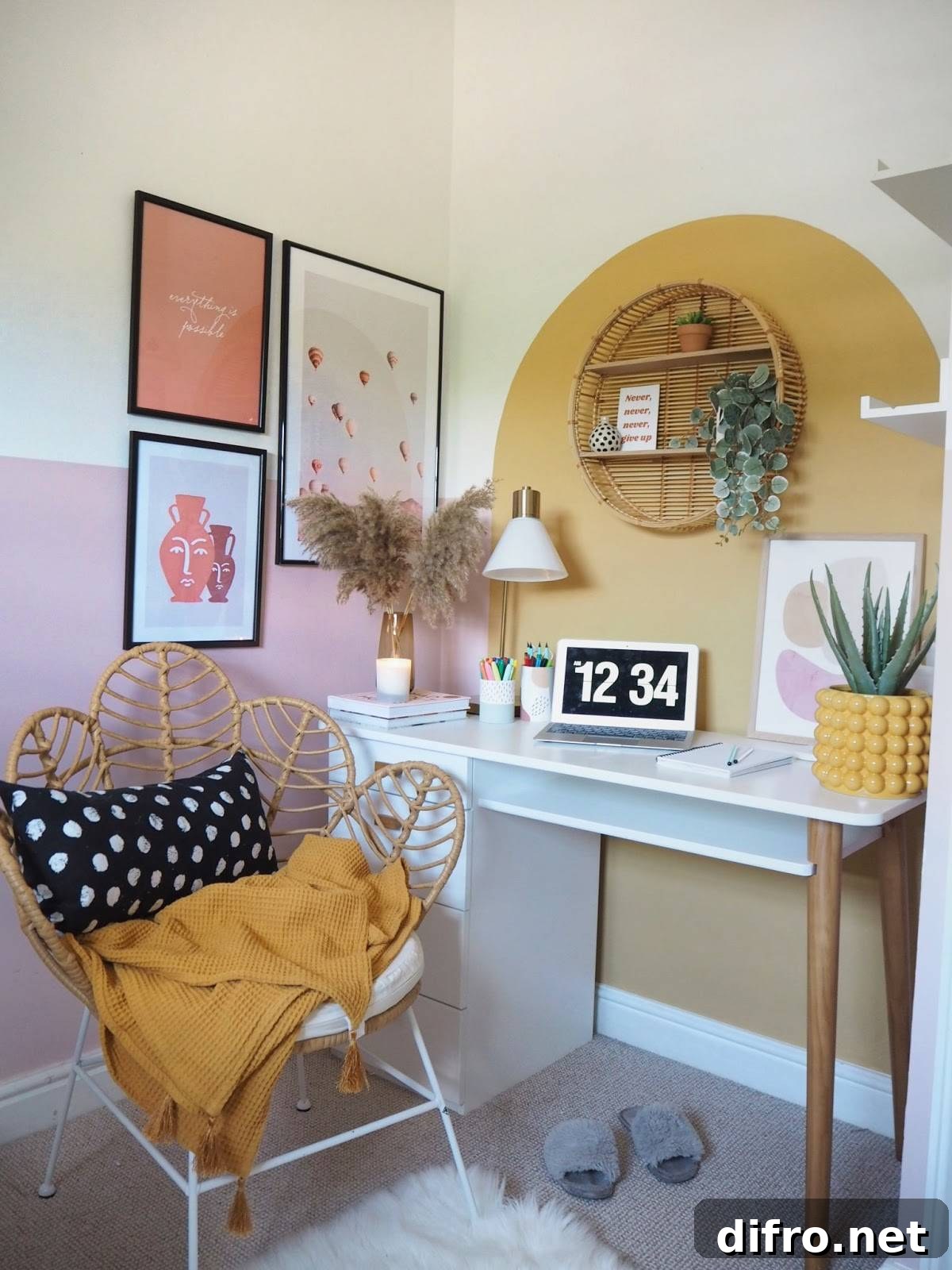 Sunny yellow home office