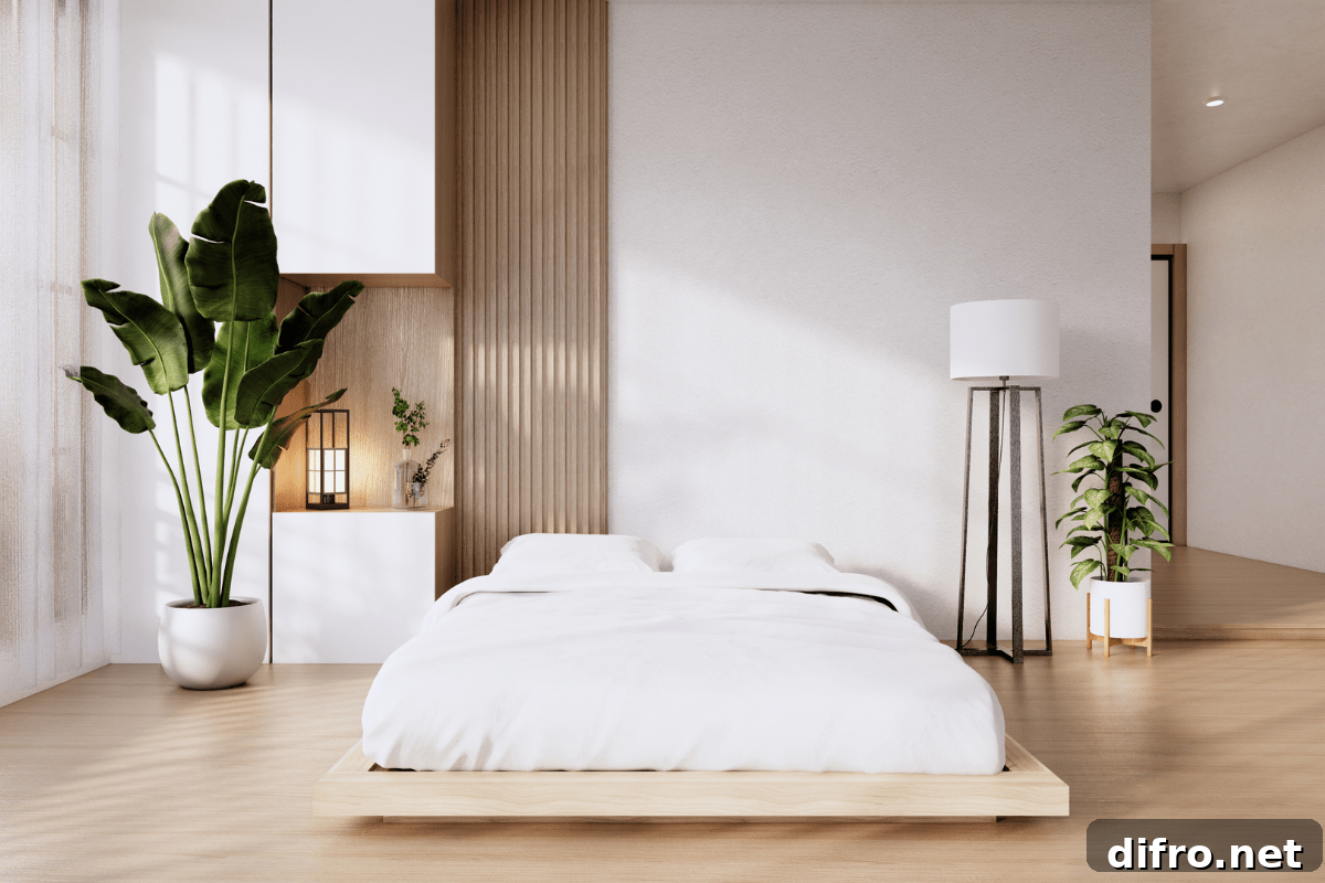 natural white japanese style bedroom