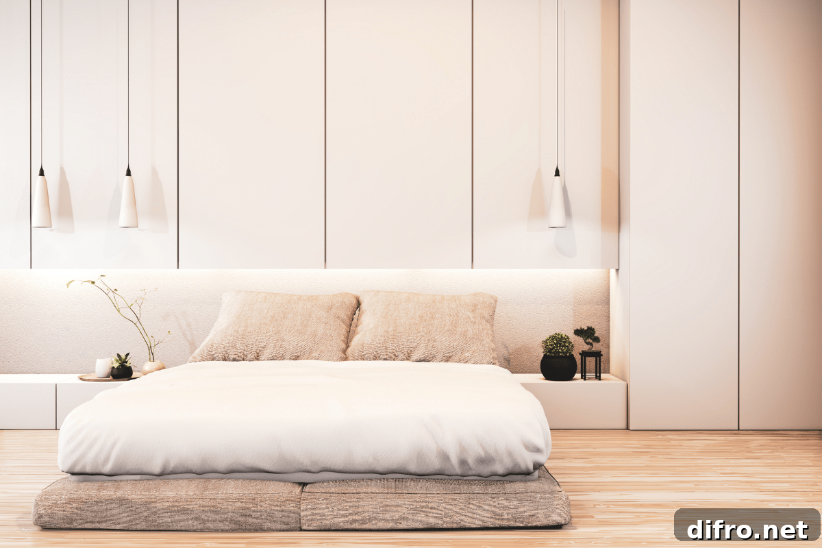 natural white style japanese bedroom