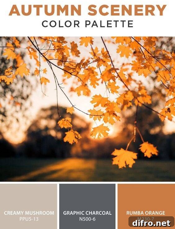 Autumn scenery color palette from Behr paints.