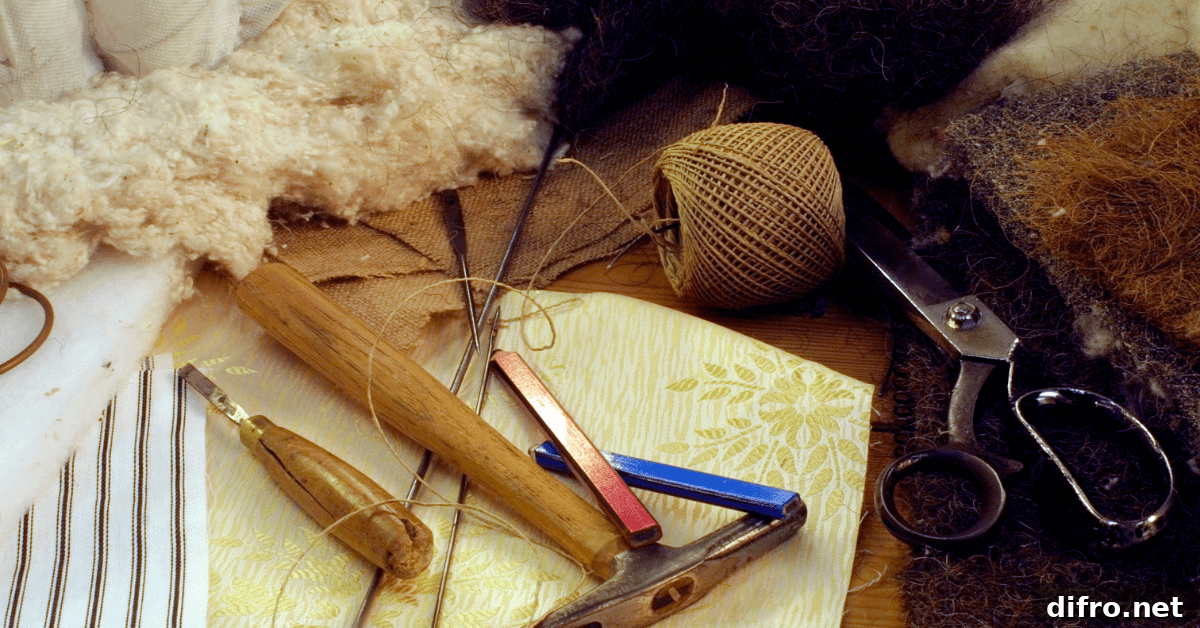 Assorted upholstery tools.