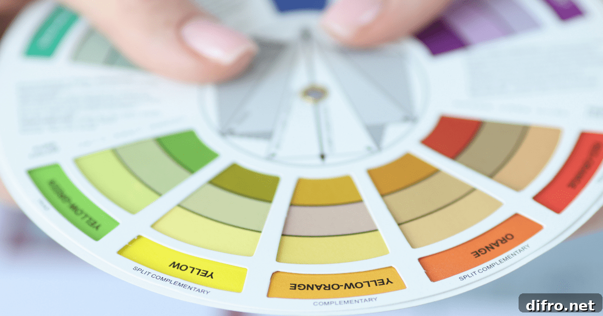 Person holding color palette in hand.