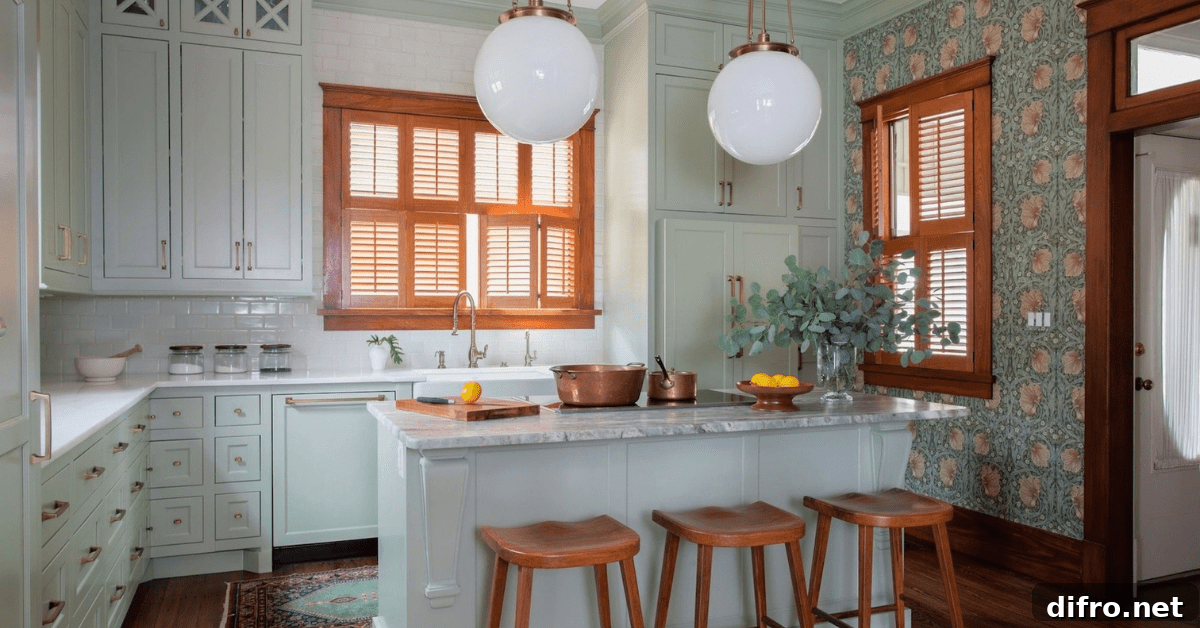 Kitchen of a cottagecore house.