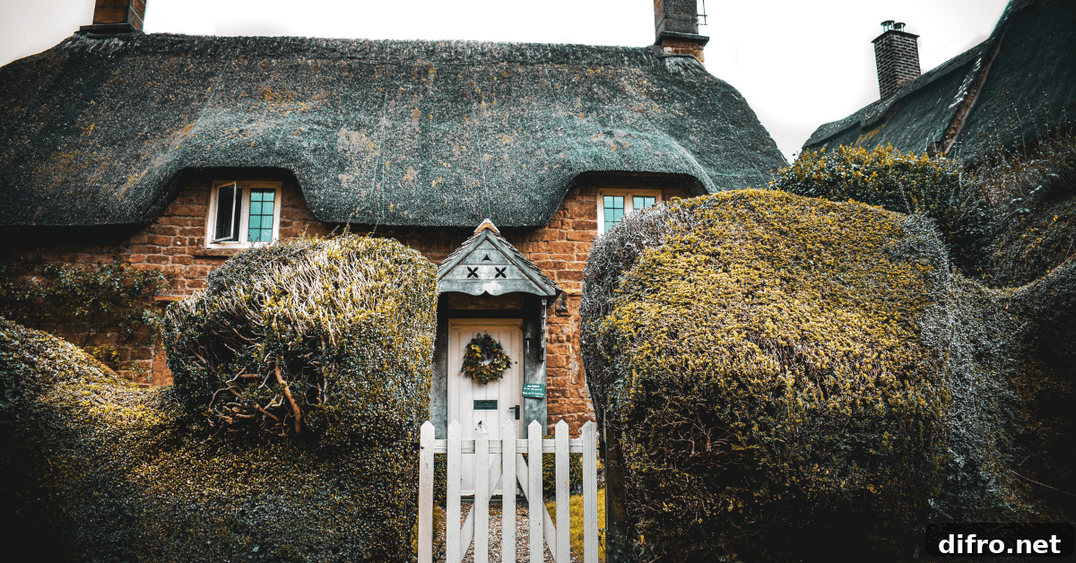 Exterior of a cottagecore house.