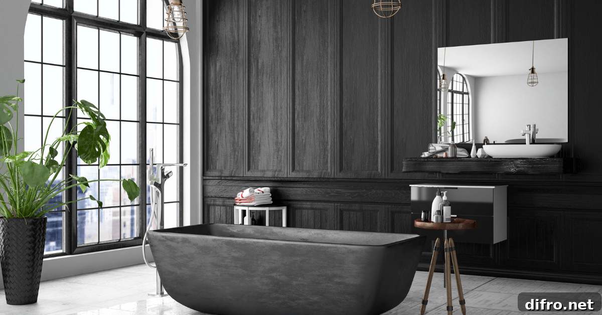 Black-themed bathroom