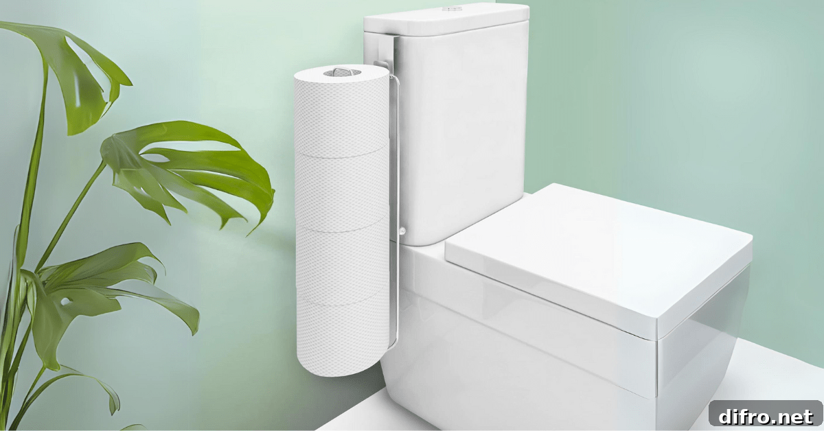 Over-the-tank toilet paper holder.
