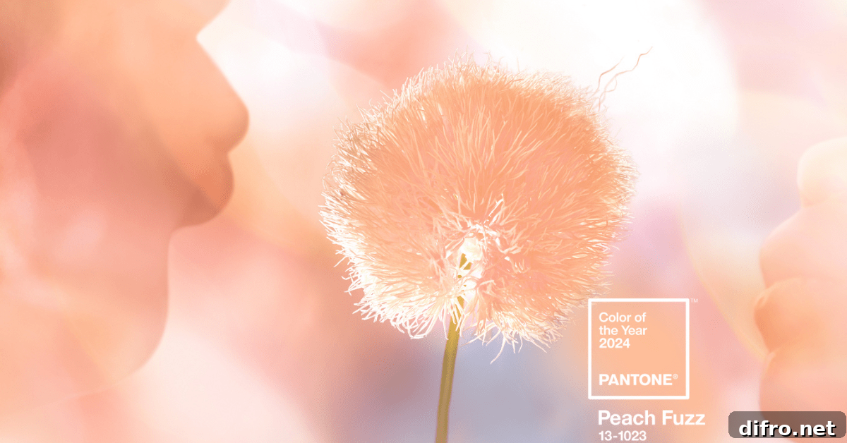 A closeup of dandy line in Peach Fuzz 13-1023 color.
