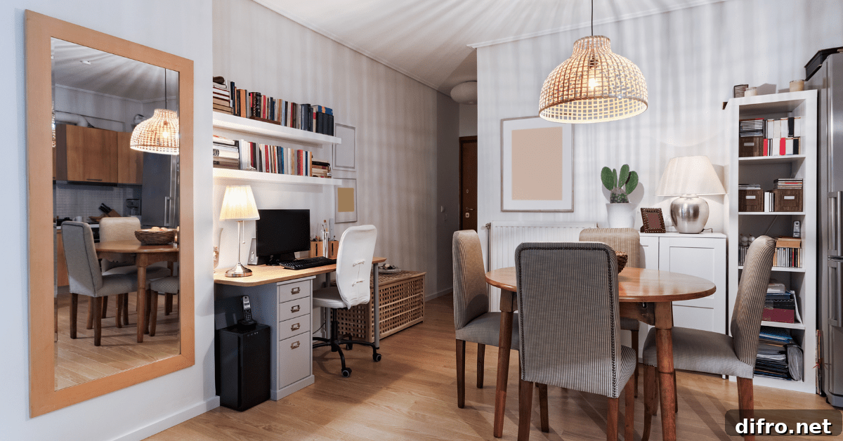 Small corner desk in a living room.