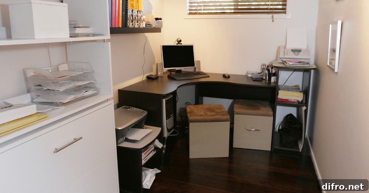 Corner desk with shelving.