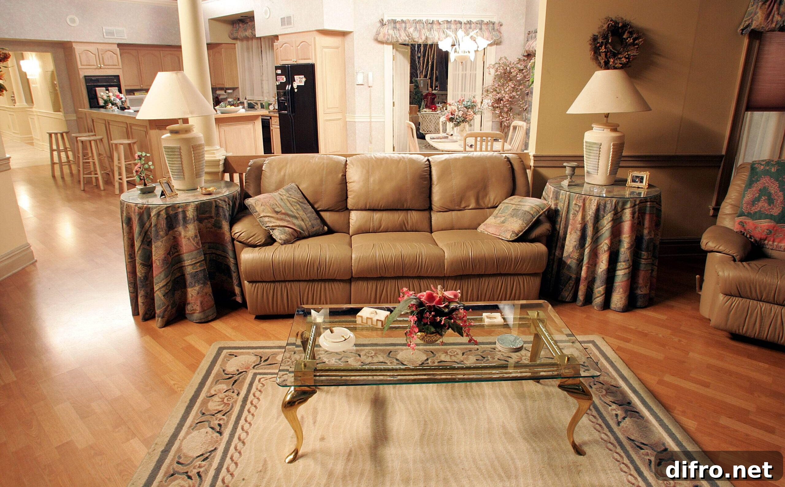 A photo of TV set of Soprano house showing the dining room.