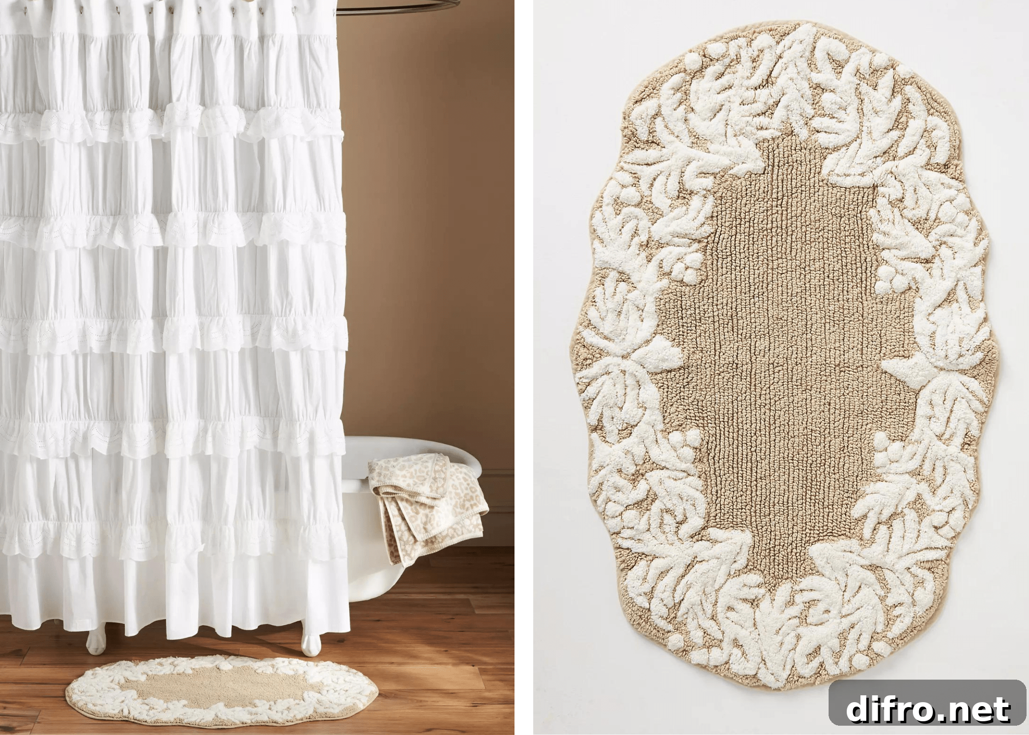 bath mat from anthropologie product photos white shower curtain and free standing tub