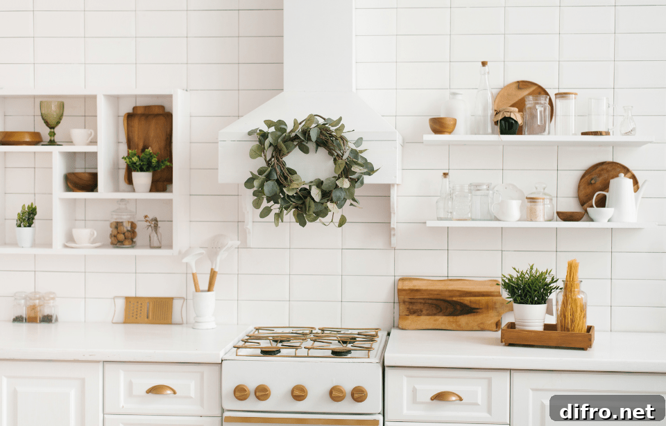 scandinavian style kitchen with white backsplash