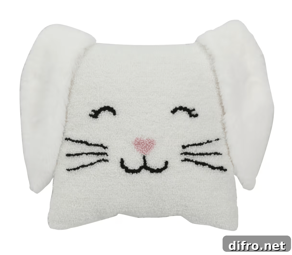 white bunny accent pillow fuzzy easter