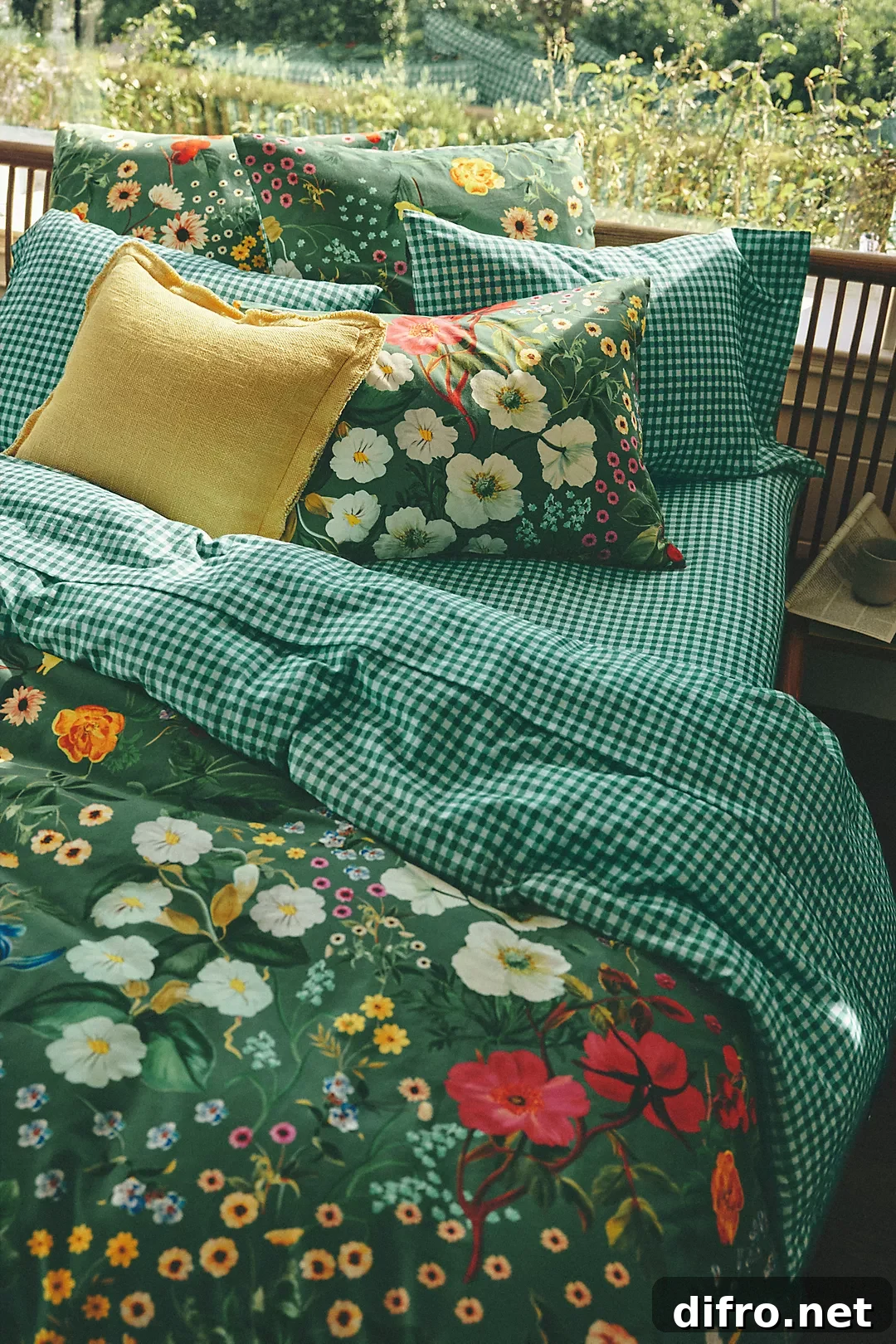 green floral bedding product photo