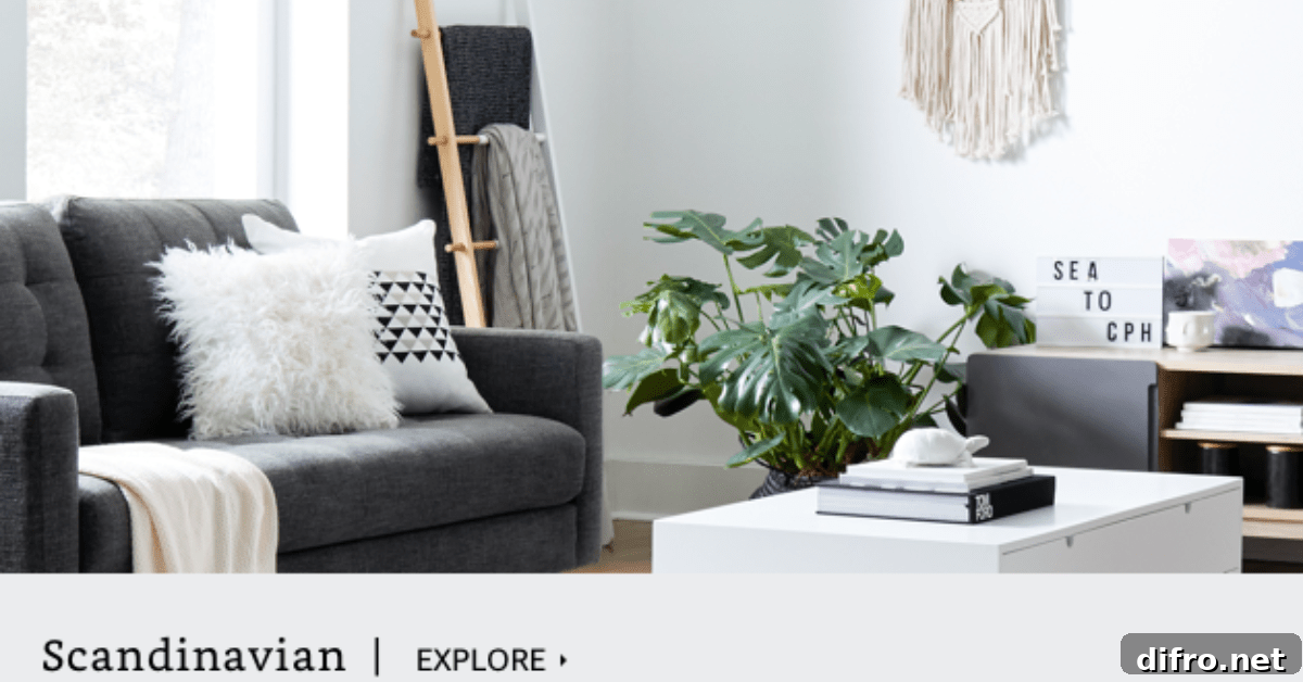 Scandinavian-styled living room.