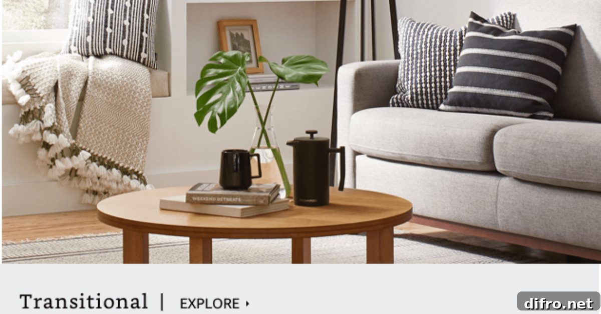 Transitional-style living room.