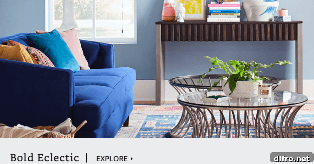 Bold eclectic living room.