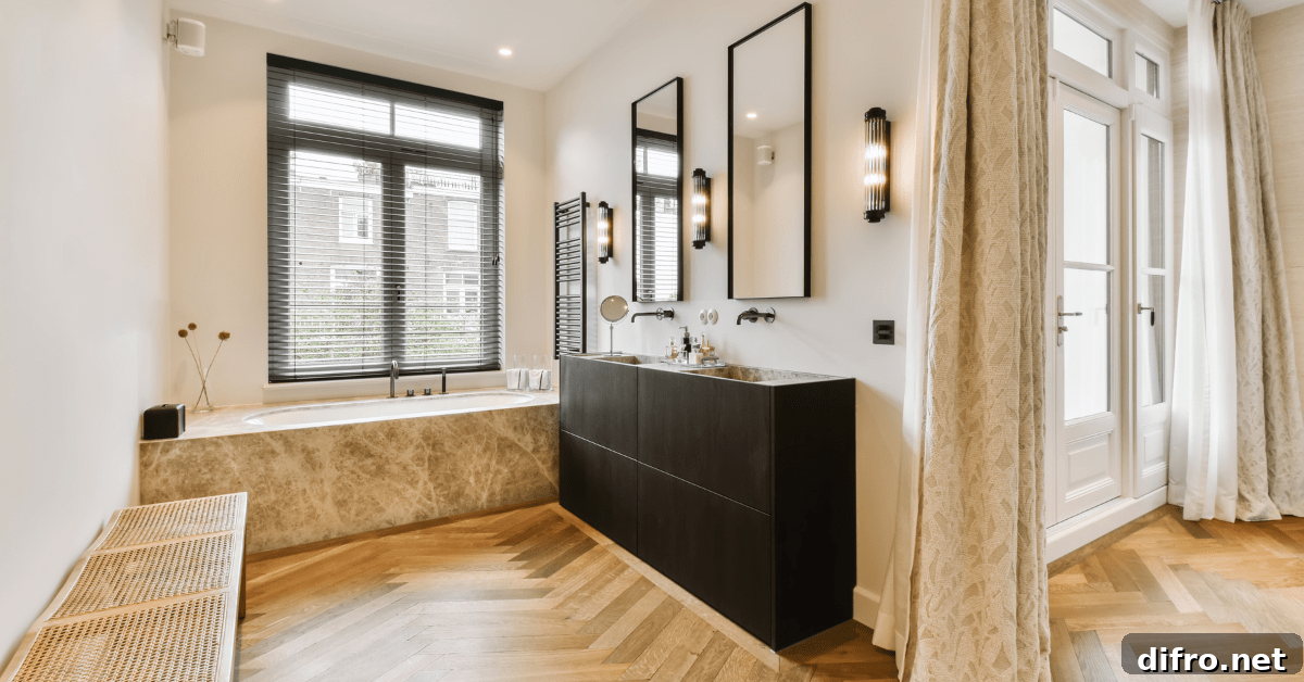 En suite bathroom with large tub.