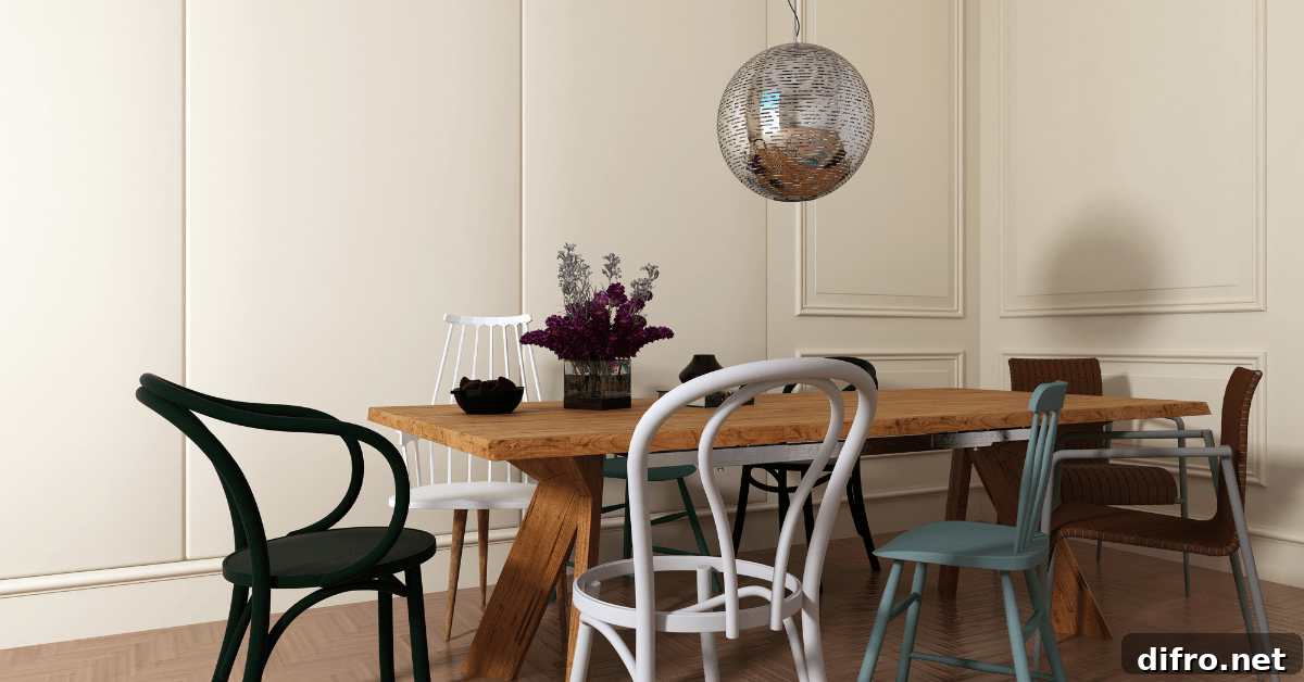 Mismatched decor pieces around a table.