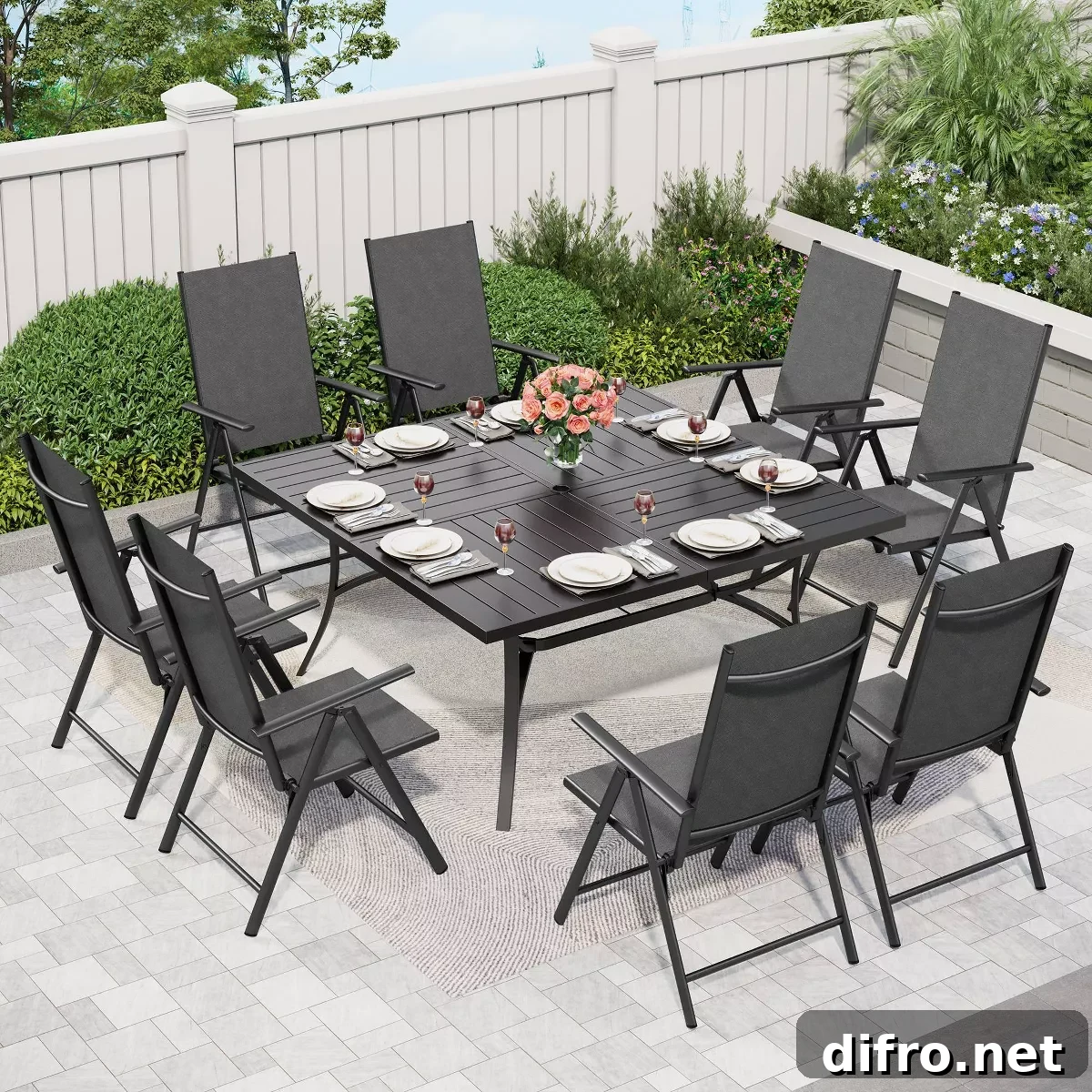 outdoor table set on patio