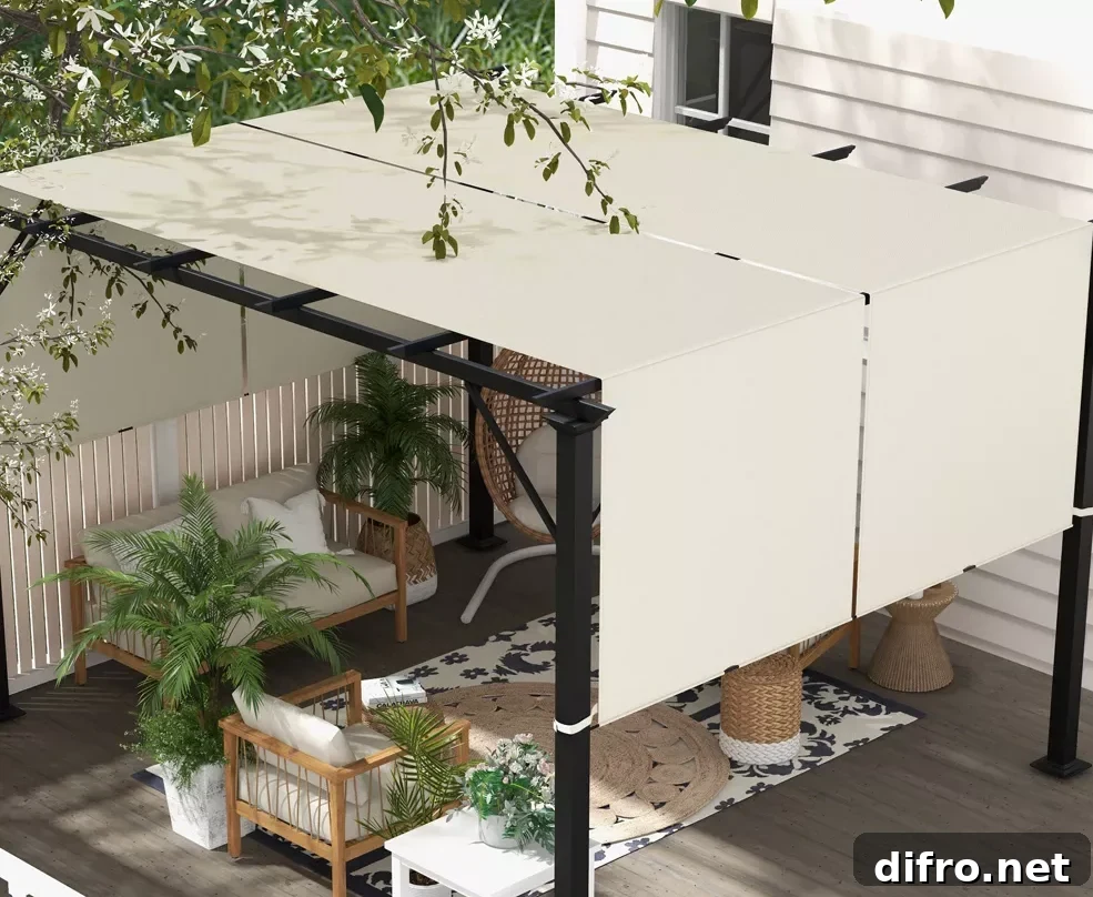 cream pergola shade