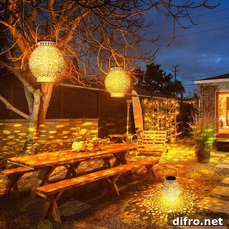 outdoor lanterns light up a night