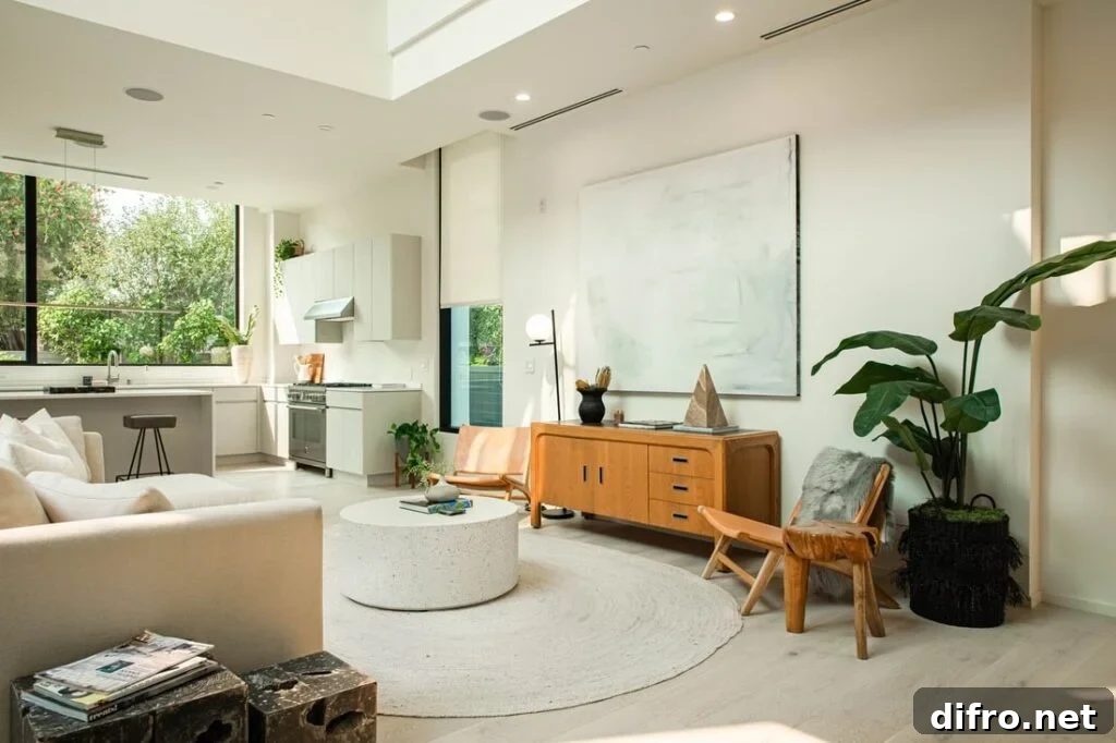 A round rug in living room.
