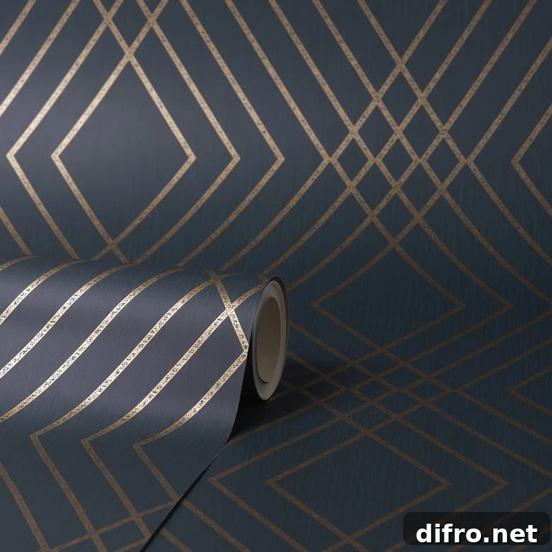 wallpaper product photo gold and navy geometric