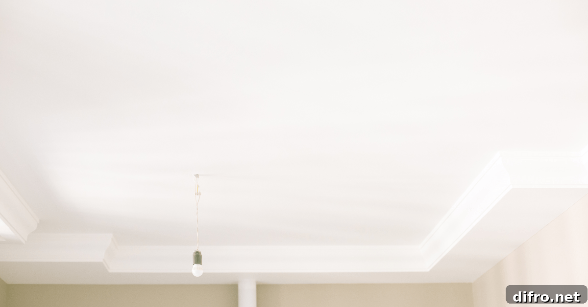 A ceiling painted white.