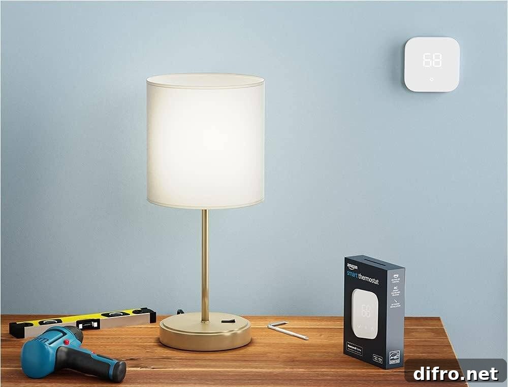 Smart bulbs and thermostat.