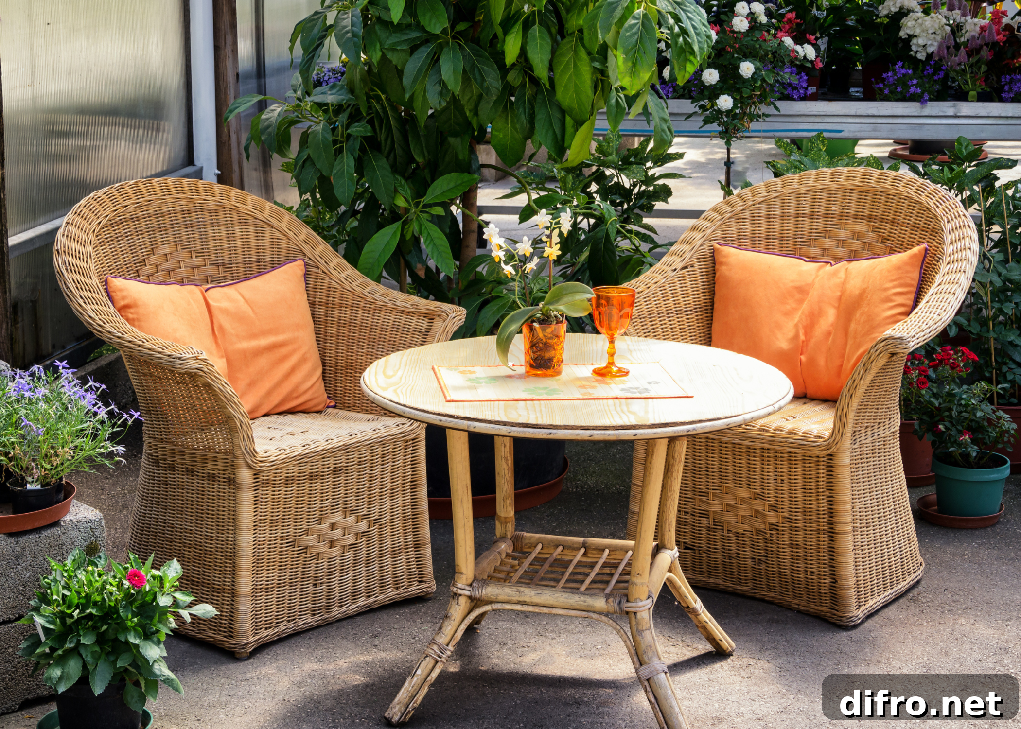 wicker patio furniture coffee bistro set