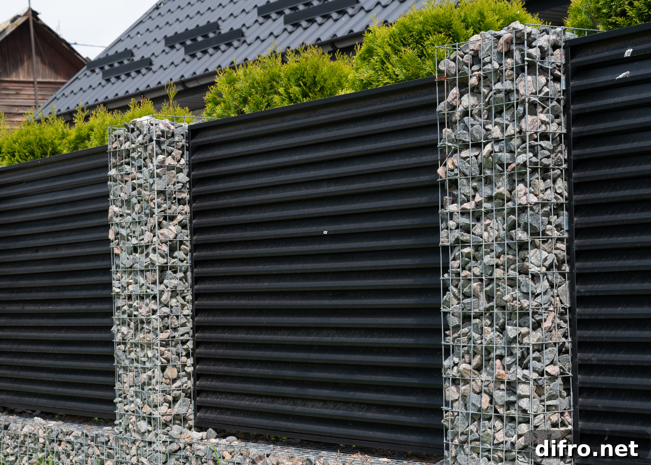 gabion wall with steel retaining wall