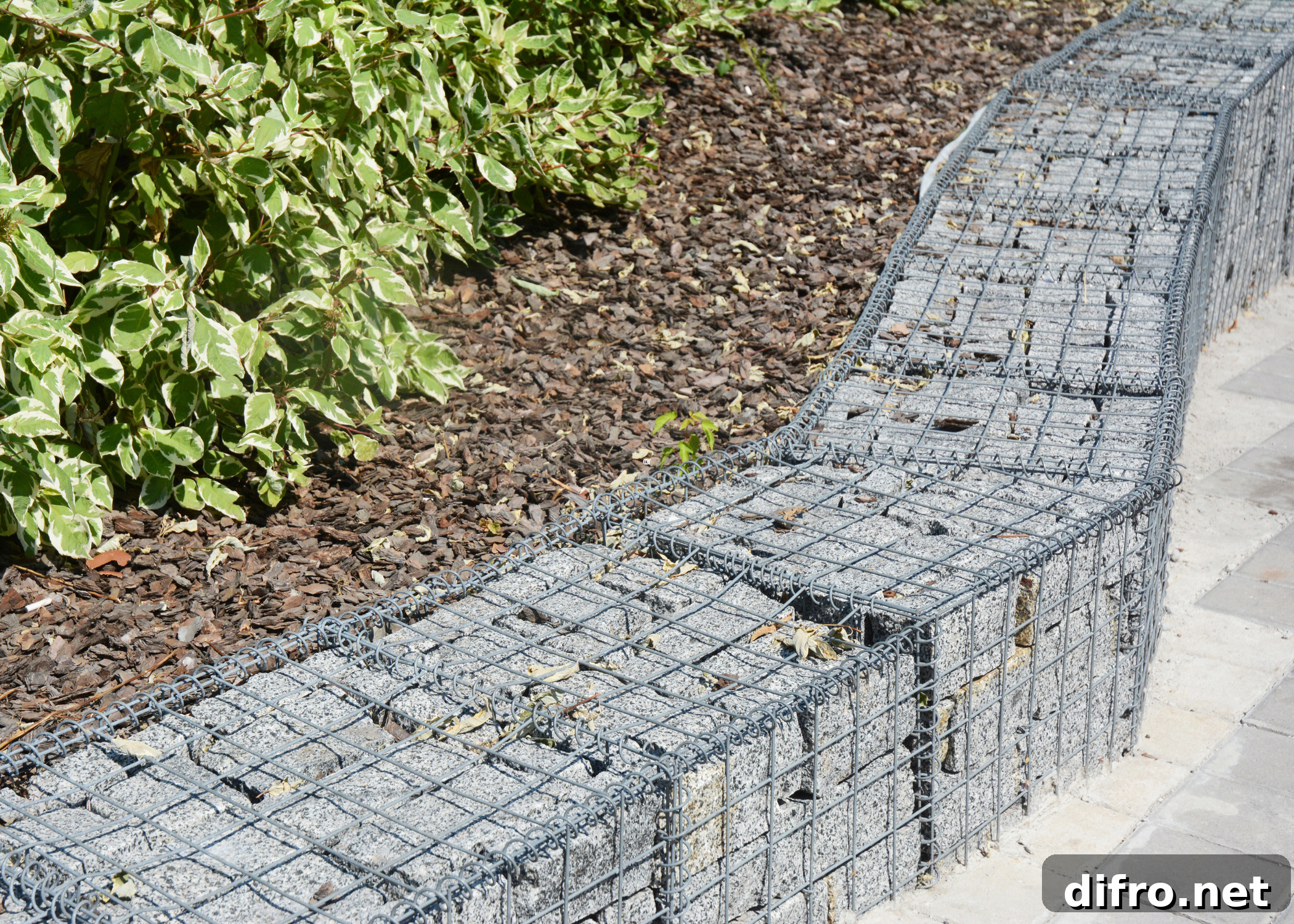 gabion wall retaining garden edge