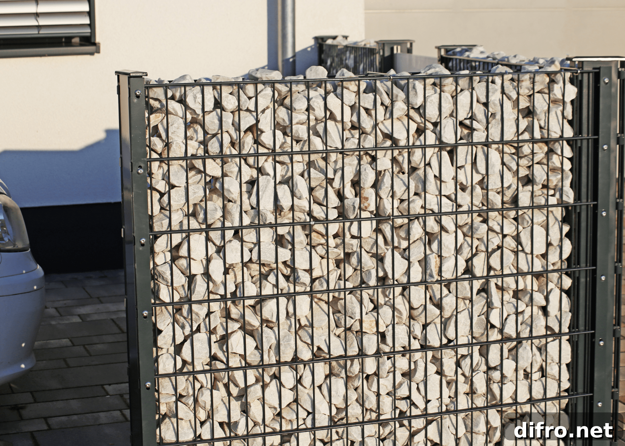 gabion wall used for privacy