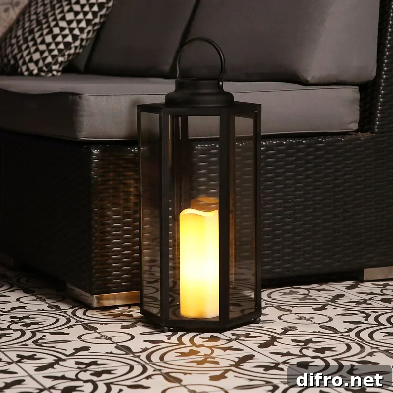 blank outdoor patio lantern