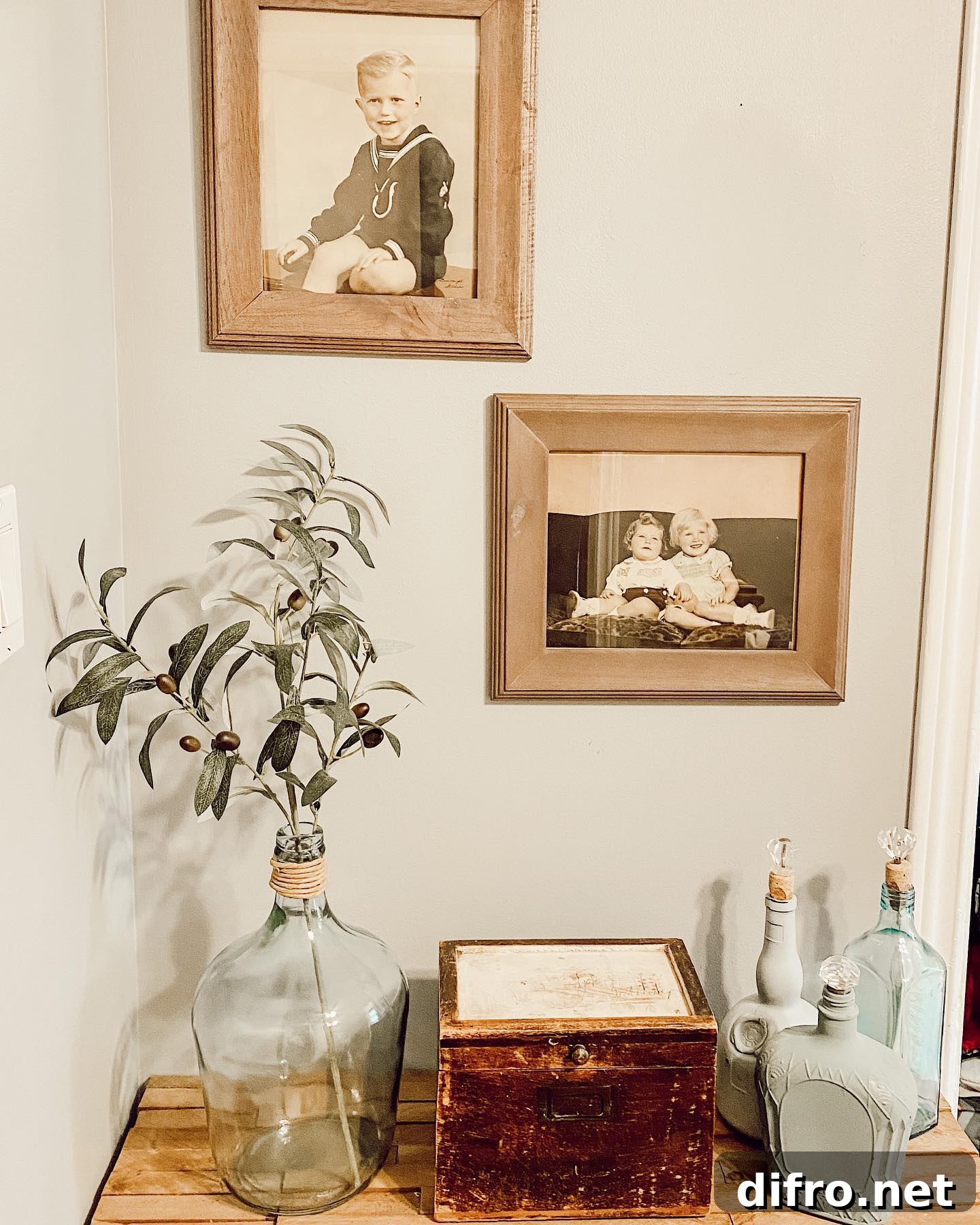 antique photos framed and hanging on wall rustic vintage decor