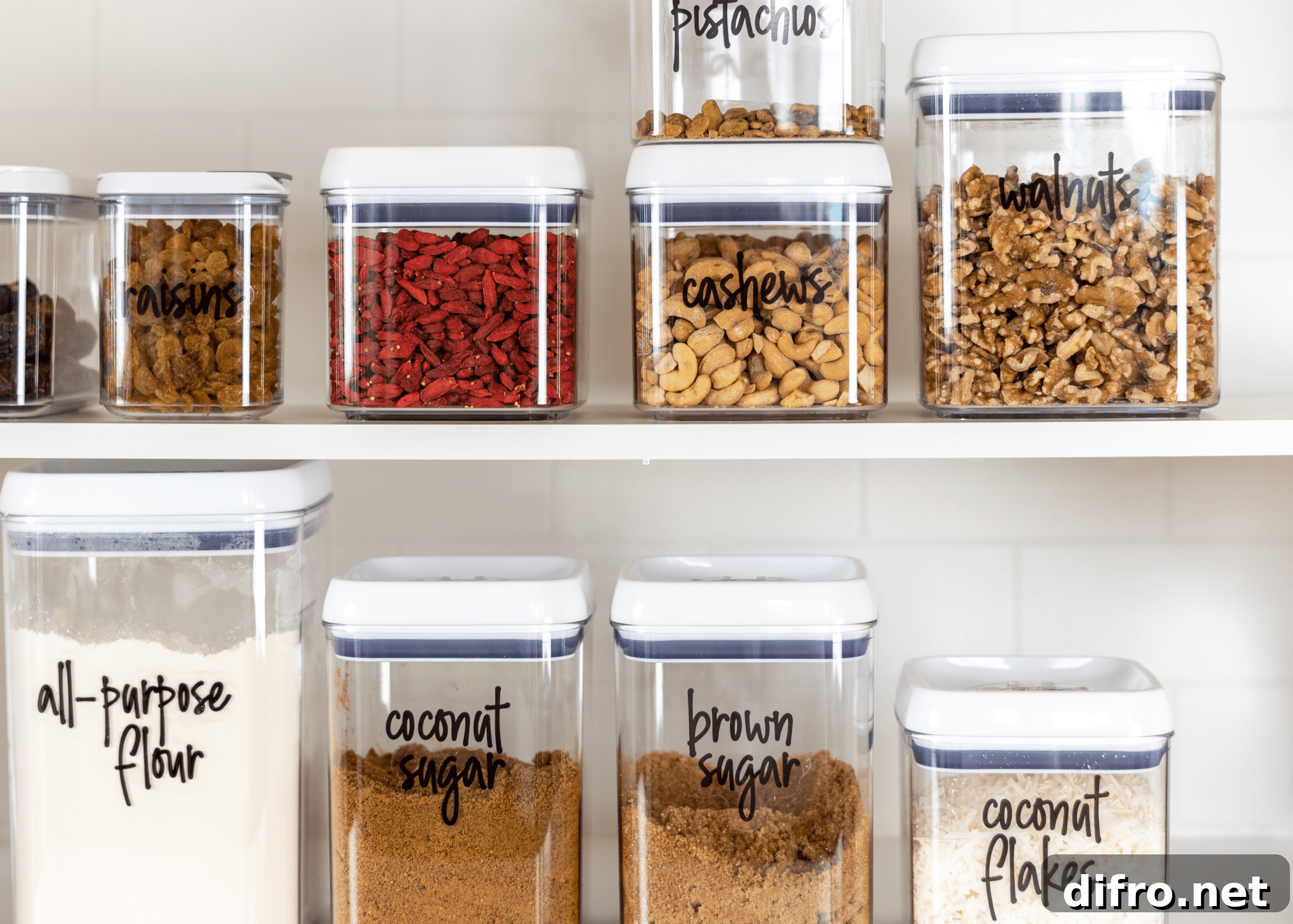 clear pantry storage containers.