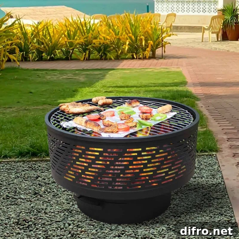 Fire pit with integrated grill