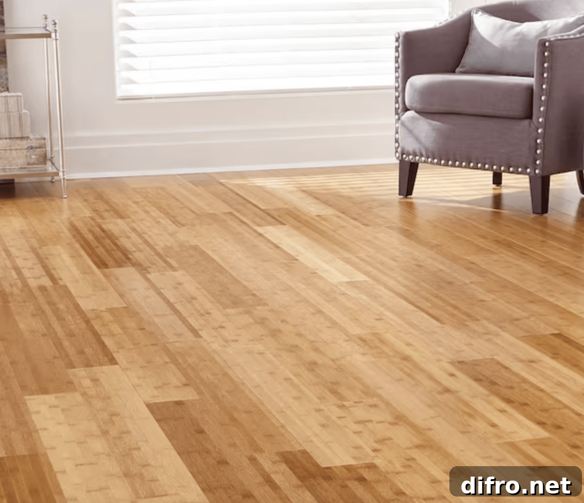 bamboo flooring with chair in background