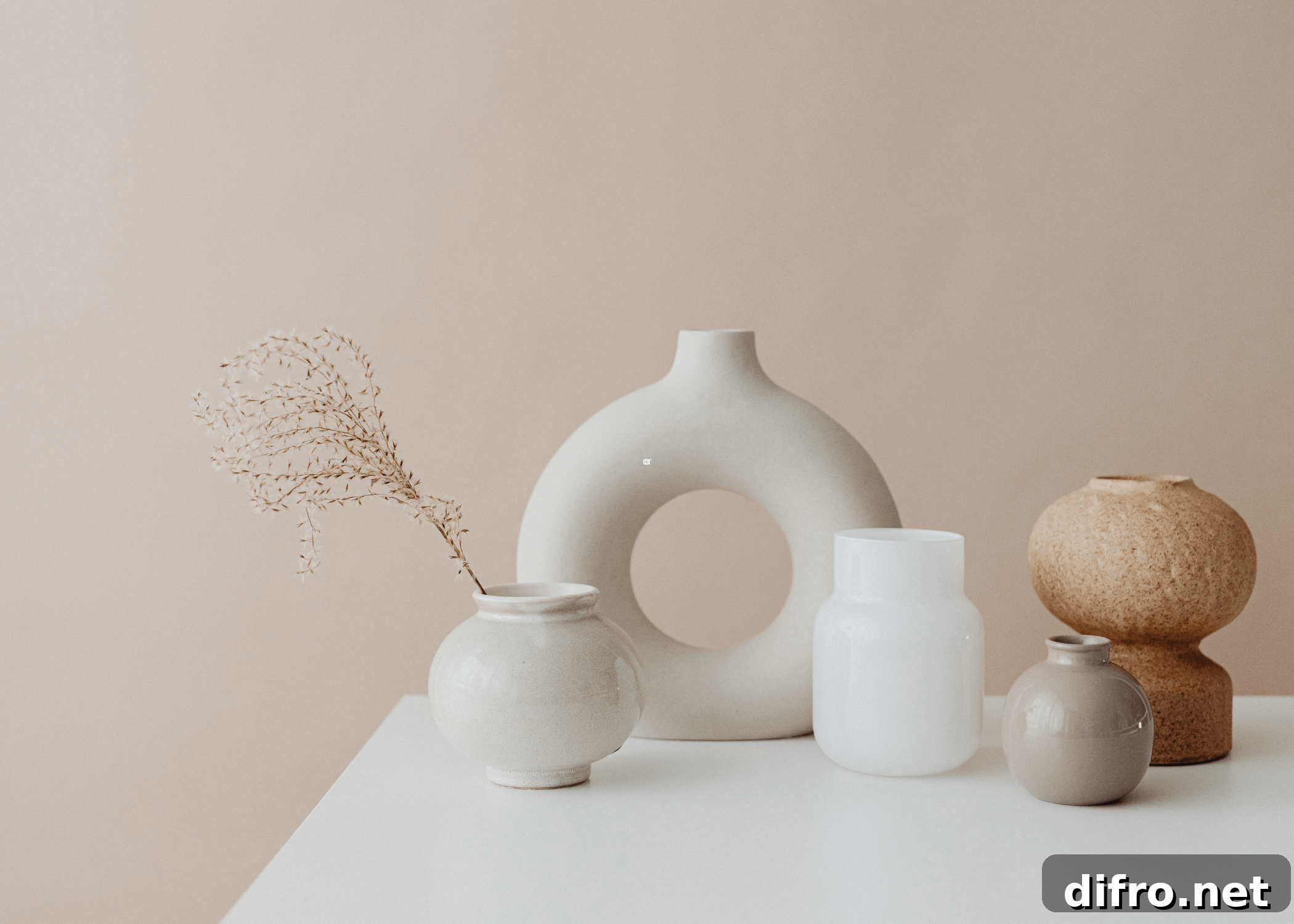 decor pieces on white table