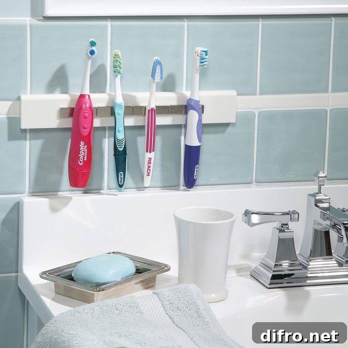 12 Clever Bathroom Storage Hacks You Haven't Tried 6 magnetic strip toothbrush holder by sink