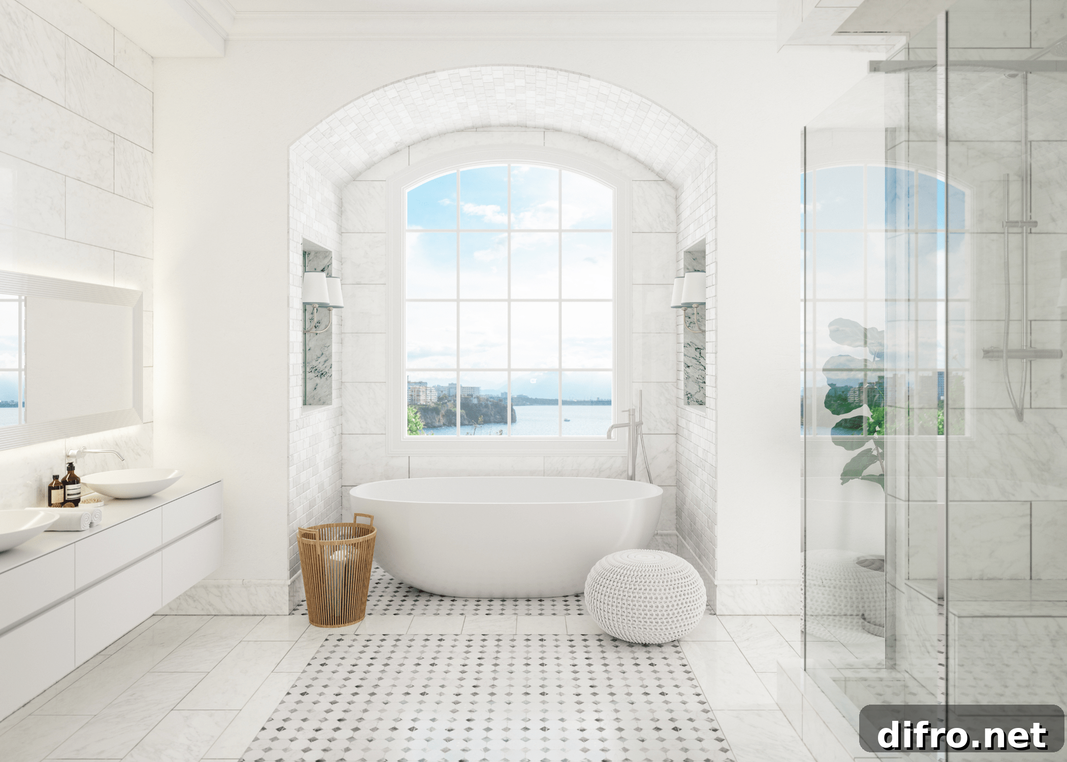 white high end luxury bathroom