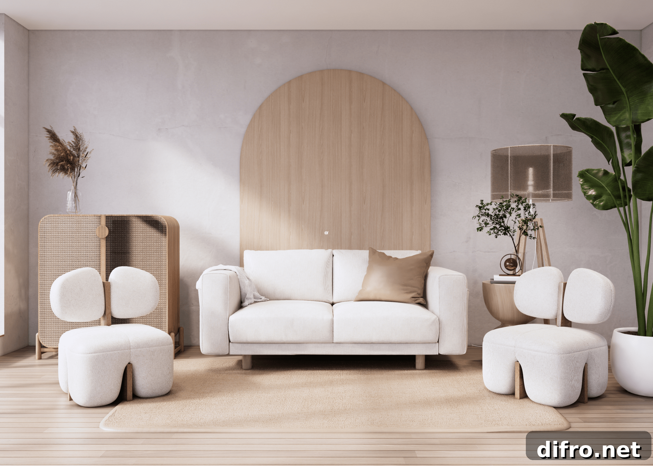Minimalist living room illustrating tidy, well-organized space.