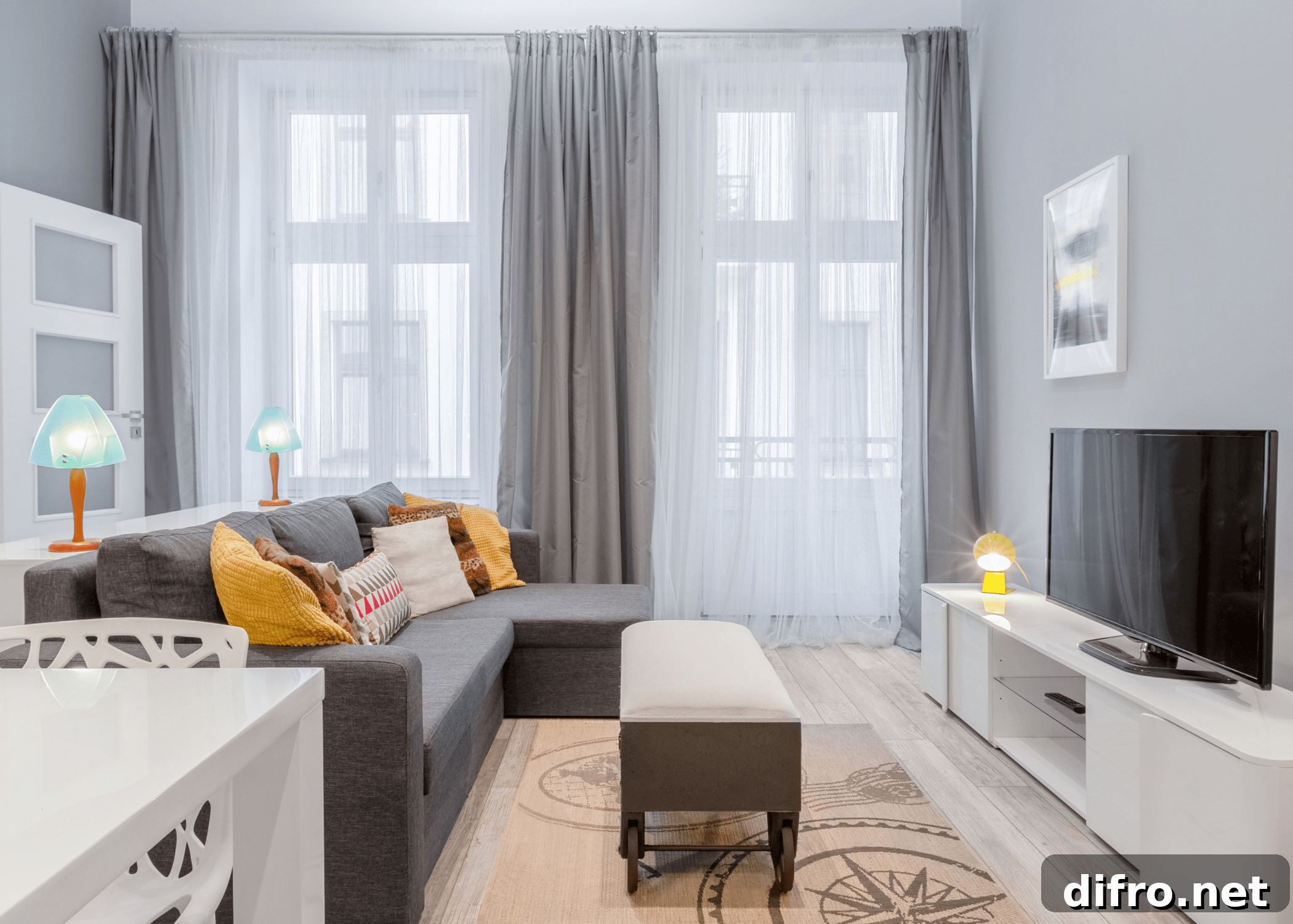 rug in small living room