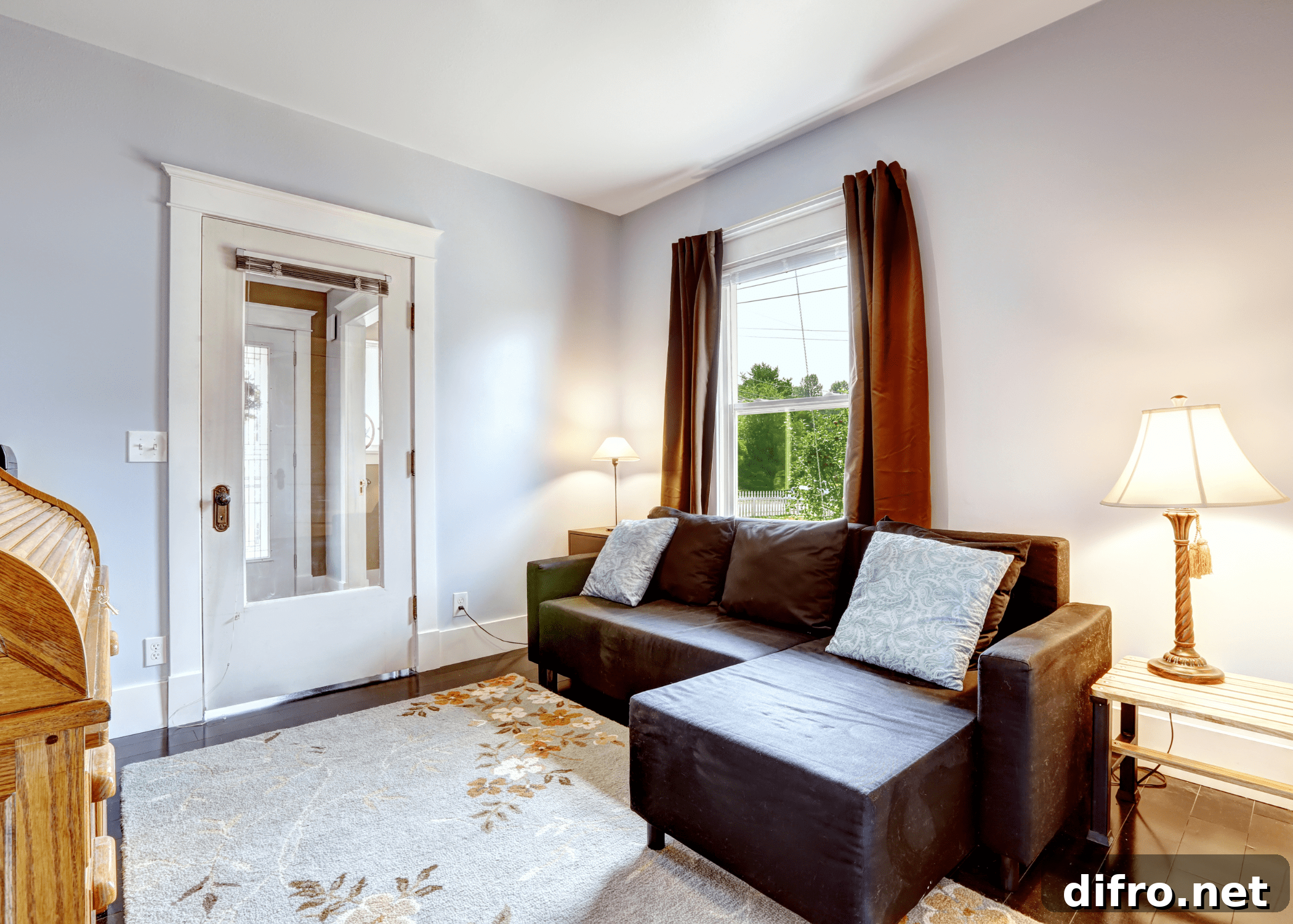 small living room with rug