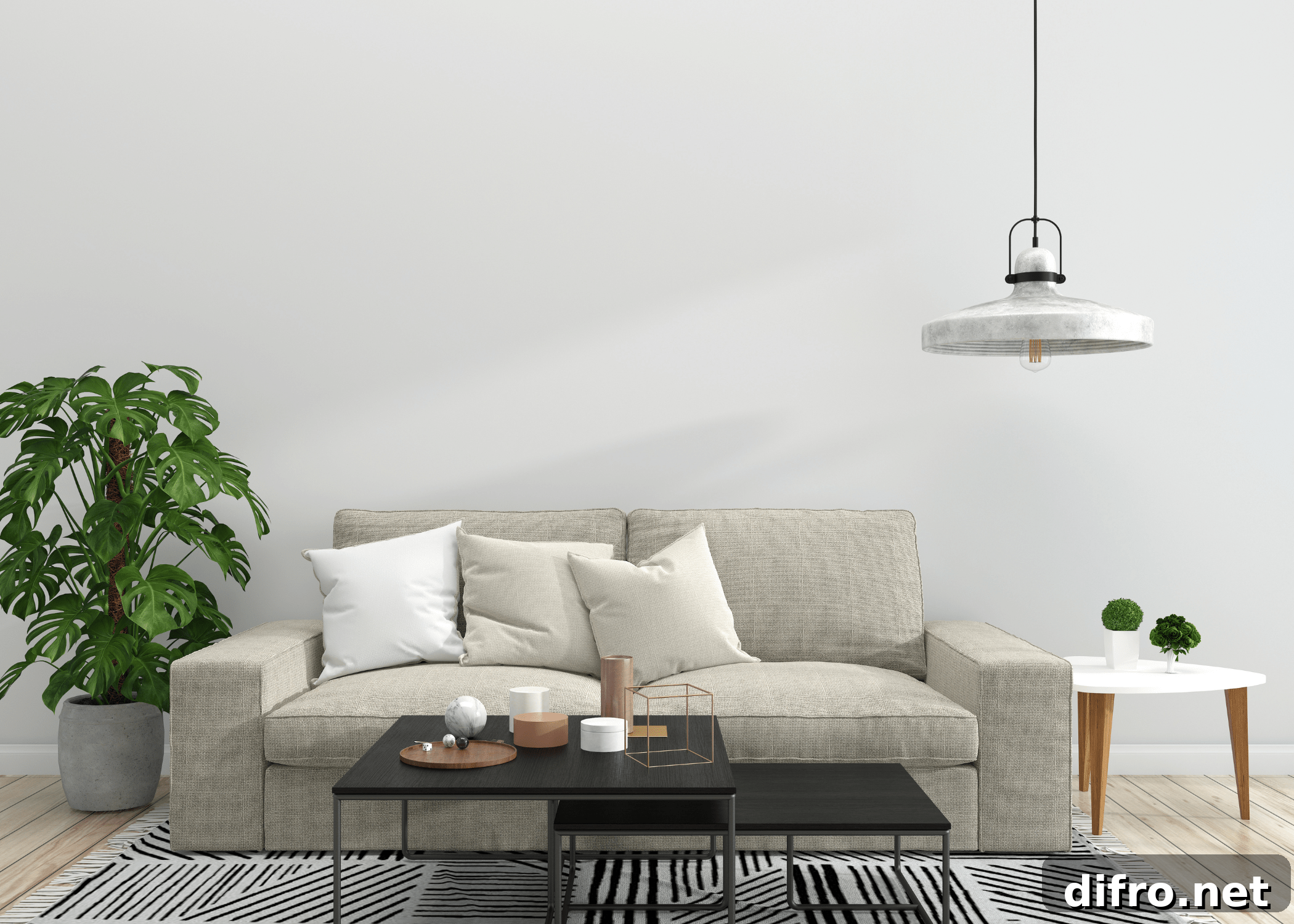 small rug with light grey couch modern living room